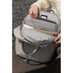 Erweiterbarer Rucksack aus recyceltem Gewebe mit Duo-Zipper 16” farbe grau