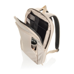 Ultraschlanker Rucksack aus RPET mit erweiterbarem Design 15,6” farbe beige siebte Ansicht