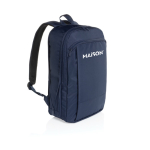 Ultraschlanker Rucksack aus rPET mit erweiterbarem Design, 15.6” farbe marineblau Ansicht mit Logo
