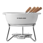 Käsefondue-Set aus Keramik mit Kerzenheizung 750 ml Boska farbe weiß Ansicht mit Druckbereich