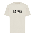 Unisex-T-Shirt aus recycelter Baumwolle, 220 g/m² IQONIQ Nikko farbe beige Ansicht mit Druckbereich
