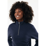 Halbzip-Pullover aus recycelter Baumwolle, IQONIQ Elgon farbe marineblau fünfte Ansicht mit Modell