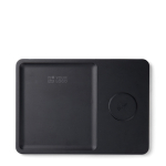 Nachhaltiges kabelloses Desktop-Ladegerät mit Organizer-Ablage farbe schwarz Ansicht mit Druckbereich