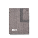 Decke aus recyceltem Polyester, weich & warm, 260 g/m² farbe grau Ansicht mit Druckbereich