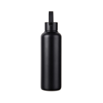 Thermoflasche 600 ml aus recyceltem Edelstahl mit Griff farbe schwarz zweite Ansicht