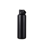Thermoflasche 600 ml aus recyceltem Edelstahl mit Griff farbe schwarz dritte Ansicht