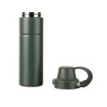 Thermoflasche aus recyceltem Stahl mit Henkel und Doppelöffnung 600 ml farbe grün fünfte Ansicht