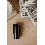 Take-away-Becher aus recyceltem Stahl mit klappbarem Deckel 350 ml farbe schwarz