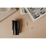Take-away-Becher aus recyceltem Stahl mit klappbarem Deckel 350 ml farbe schwarz