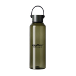 RPET-Flasche 550 ml mit Stahldeckel, Henkel & minimalistischem Design farbe grün Ansicht mit Logo