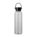 RPET-Flasche 550 ml mit Stahldeckel, Henkel & minimalistischem Design farbe transparent