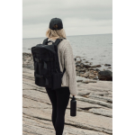 Faltbares Kissen aus recyceltem Material mit Druckverschluss farbe schwarz Lifestyle-Bild 4