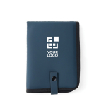 Faltbares Kissen aus recyceltem Material mit Druckverschluss farbe marineblau Ansicht mit Druckbereich