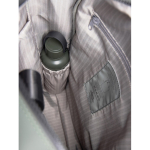 Recycelter Rucksack mit Fronttasche und hinterem Reisegurt 16” farbe grün fünfte Ansicht