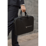 Aktenkoffer 15” aus recyceltem Material mit robusten Griffen & Gurt farbe schwarz Lifestyle-Bild