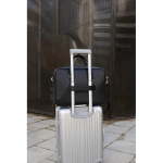 Aktenkoffer 15” aus recyceltem Material mit robusten Griffen & Gurt farbe schwarz