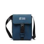 Umhängetasche urban aus recyceltem Material mit leichtem Design farbe marineblau Ansicht mit Druckbereich