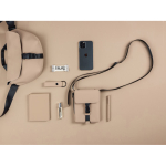 Urbane Umhängetasche aus recyceltem Material mit verstellbarem Gurt farbe elfenbeinfarben Lifestyle-Bild 4