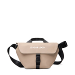 Urbane Umhängetasche aus recyceltem Material mit verstellbarem Gurt farbe elfenbeinfarben Ansicht mit Druckbereich