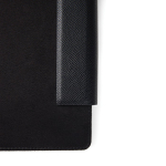 Notizbuch A5 aus recyceltem Leder mit elegantem Design & liniert farbe schwarz vierte Ansicht