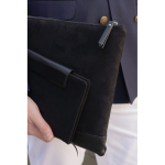 Notizbuch A5 aus recyceltem Leder mit elegantem Design & liniert farbe schwarz