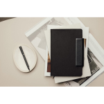 Notizbuch A5 aus recyceltem Leder mit elegantem Design & liniert farbe schwarz