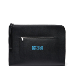 Laptop-Hülle 14” aus recyceltem Material mit elegantem Design & Fach farbe schwarz Ansicht mit Druckbereich