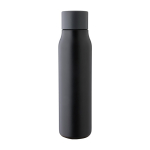 Isolierflasche aus recyceltem Edelstahl mit Karabiner, 600 ml farbe schwarz erste Ansicht