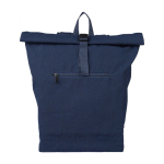 Rolltop-Rucksack aus recyceltem Polycotton für Laptops bis 15'' farbe blau erste Ansicht