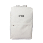 Laptoprucksack klassisch rPolycotton für Geräte bis 15”” farbe beige Ansicht mit Druckbereich