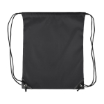 Turnbeutel aus Polyester mit schwarzen Ecken und Kordeln farbe schwarz erste Ansicht