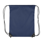 Turnbeutel aus Polyester mit schwarzen Ecken und Kordeln farbe blau erste Ansicht