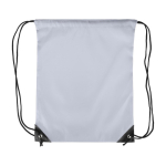 Turnbeutel aus Polyester mit schwarzen Ecken und Kordeln farbe grau erste Ansicht