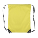 Turnbeutel aus Polyester mit schwarzen Ecken und Kordeln farbe gelb erste Ansicht