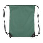 Turnbeutel aus Polyester mit schwarzen Ecken und Kordeln farbe grün erste Ansicht