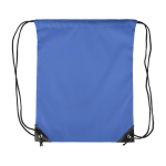 Turnbeutel aus Polyester mit schwarzen Ecken und Kordeln farbe ultramarinblau erste Ansicht