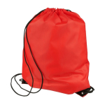 Turnbeutel aus Polyester mit schwarzen Ecken und Kordeln erste Ansicht