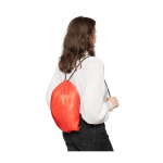 Turnbeutel aus Polyester mit schwarzen Ecken und Kordeln dritte Ansicht