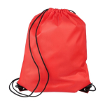 Turnbeutel aus Polyester mit schwarzen Ecken und Kordeln vierte Ansicht