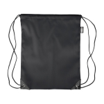 Turnbeutel aus Polyester mit schwarzen Ecken und Kordeln farbe schwarz erste Ansicht