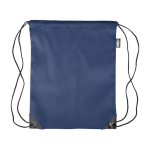 Turnbeutel aus Polyester mit schwarzen Ecken und Kordeln farbe blau erste Ansicht