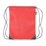 Turnbeutel aus Polyester mit schwarzen Ecken und Kordeln farbe rot erste Ansicht