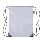 Turnbeutel aus Polyester mit schwarzen Ecken und Kordeln farbe grau erste Ansicht