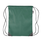 Turnbeutel aus Polyester mit schwarzen Ecken und Kordeln farbe grün erste Ansicht