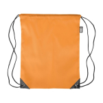 Turnbeutel aus Polyester mit schwarzen Ecken und Kordeln farbe orange erste Ansicht
