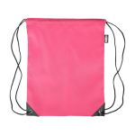 Turnbeutel aus Polyester mit schwarzen Ecken und Kordeln farbe rosa erste Ansicht