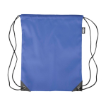 Turnbeutel aus Polyester mit schwarzen Ecken und Kordeln farbe ultramarinblau erste Ansicht