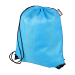 Turnbeutel aus Polyester mit schwarzen Ecken und Kordeln erste Ansicht