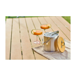 Edelstahleiskübel mit doppelwandiger Isolierung und Bambusdeckel siebte Ansicht