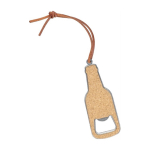 Flaschenöffner aus Kork in Flaschenform mit Kordel zum Aufhängen dritte Ansicht